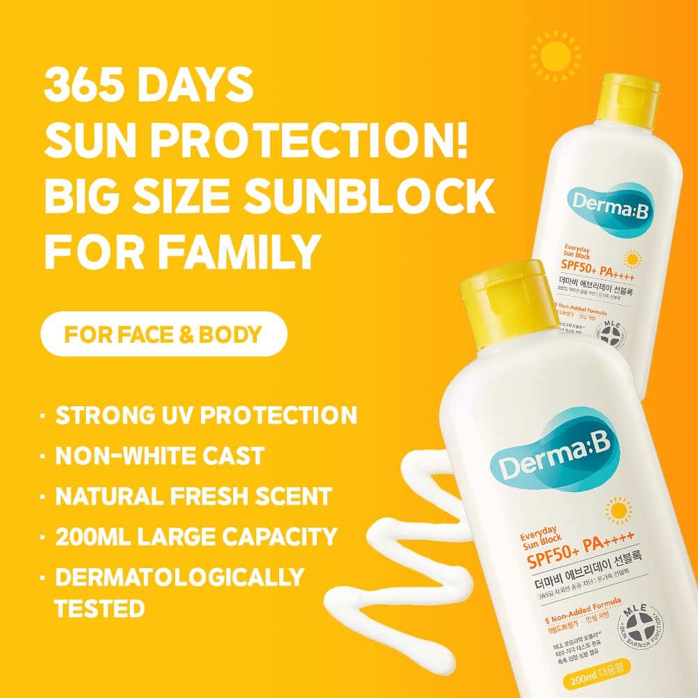 Derma B Protector Solar Diario, textura ligera para piel suave