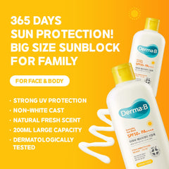 Derma B Protector Solar Diario, textura ligera para piel suave