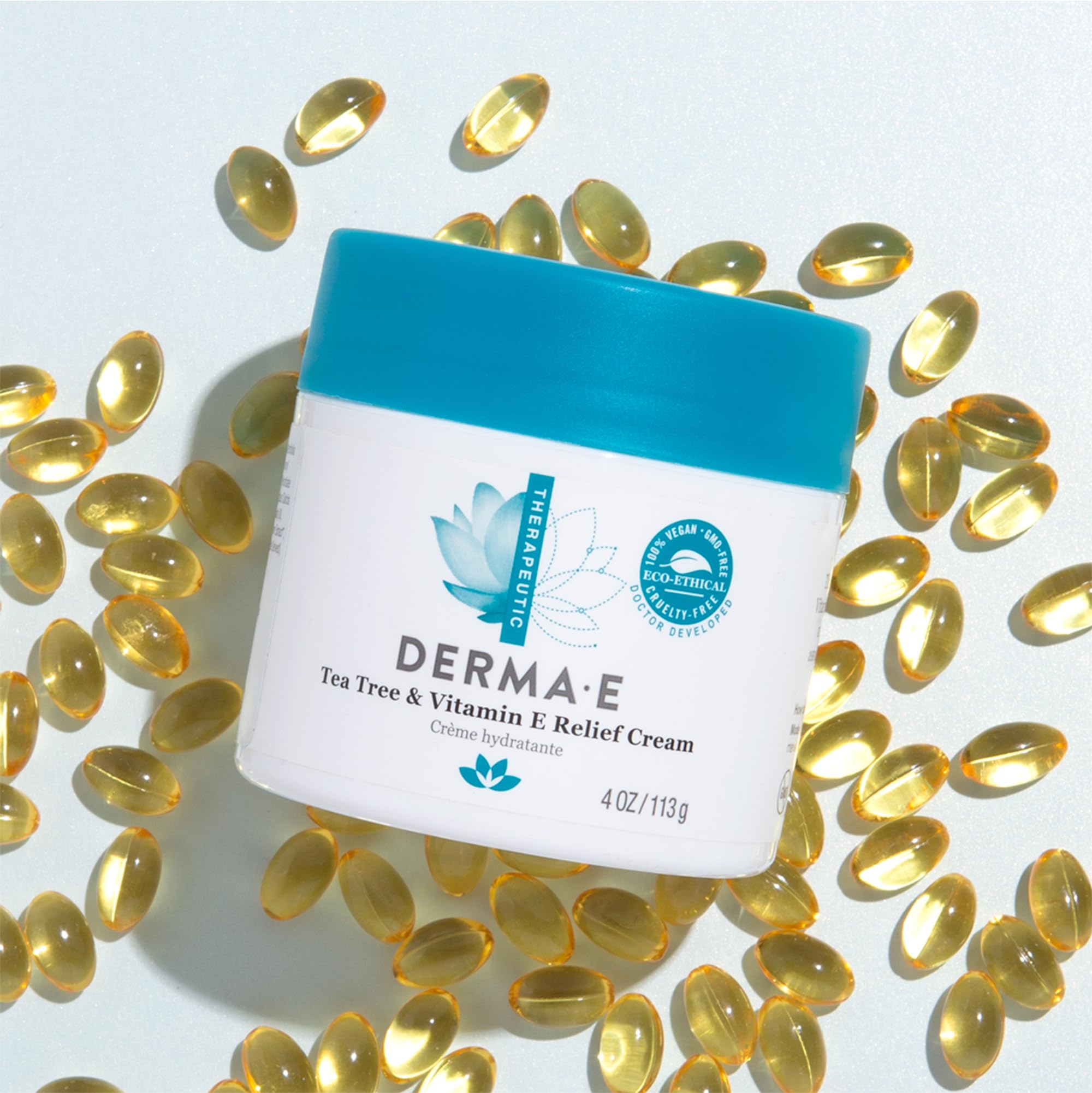 Derma E Ingredientes naturales Árbol de Té para piel equilibrada.