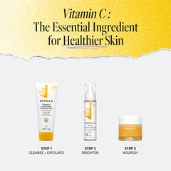 Derma E Pasta Vitamina C con cúrcuma dorada, textura cremosa para uso diario.