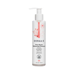 Derma E botella, limpiador que equilibra el microbioma facial.