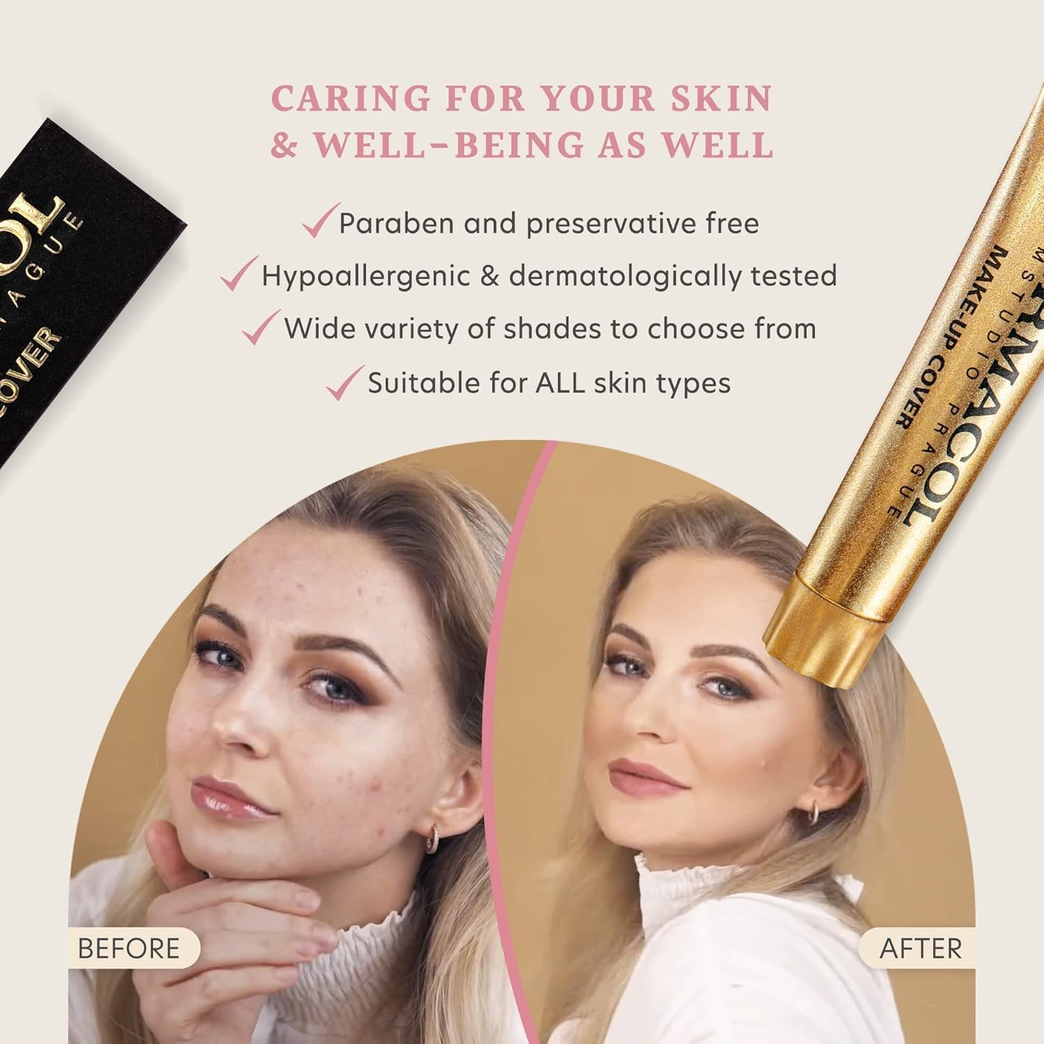 Dermacol cubre imperfecciones y manchas con precisión.