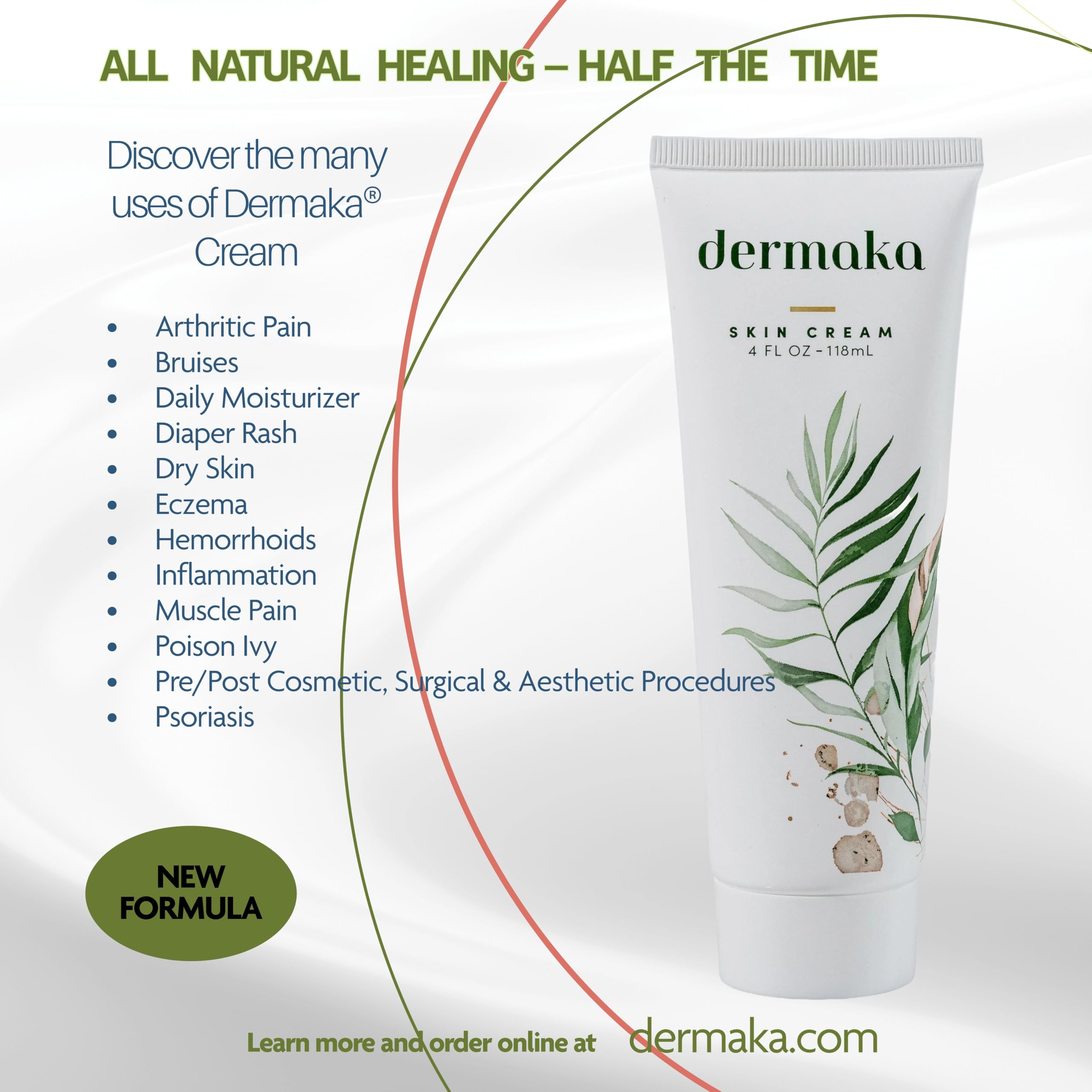 Dermaka Crema de Árnica para piel sensible, ayuda a calmar la irritación leve.