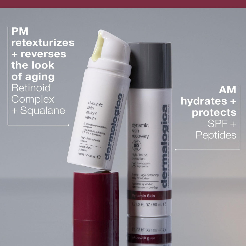 Dermalogica suero retinoide, aplicación nocturna para renovación suave.