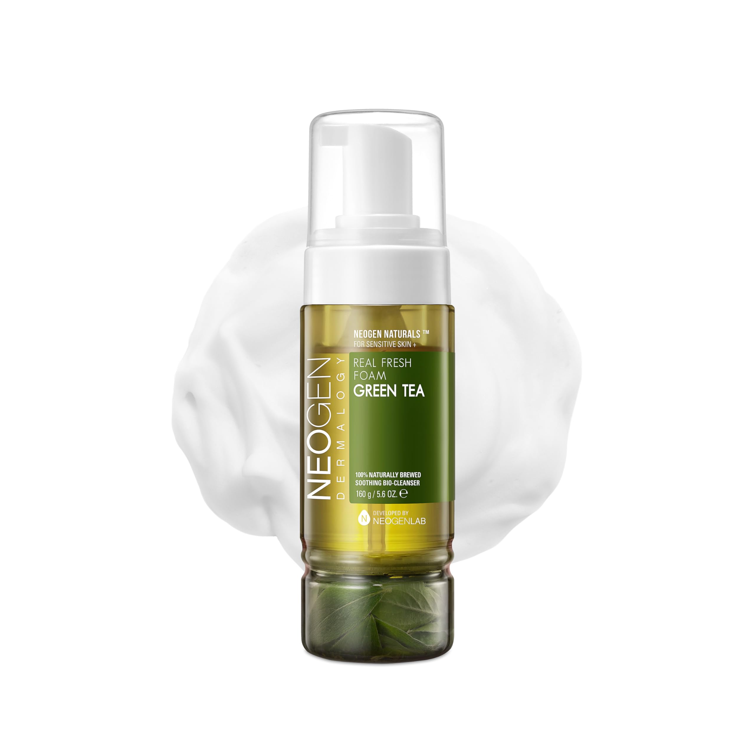 DERMALOGY Real Fresh Foam Green Tea bottle for gentle daily cleansing.