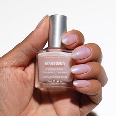 Dermelect Makeover Ridge Filler base coat brush application demonstrates even coverage for ridges.