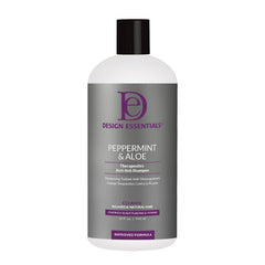 Design Essentials antipicor shampoo con menta y aloe en botella para control de la descamación