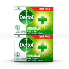 Dettol Jabon antibacterial original 100 g en doble pack, protección diaria frente gérmenes.