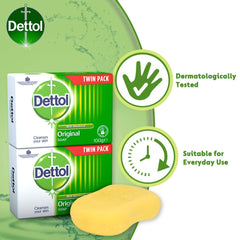 Dettol Jabon antibacterial original, protección diaria y limpieza segura de la piel.