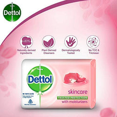 Dettol Jabón cuidado de la piel, barra individual, higiene diaria.