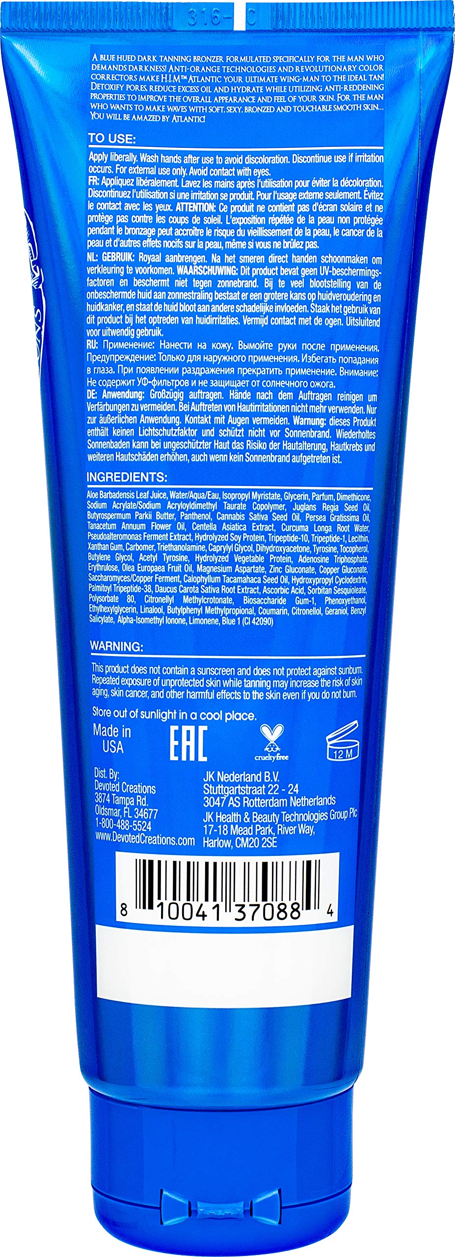 Devoted Creations HIM Atlantic: aplicación crema para bronceado uniforme y duradero