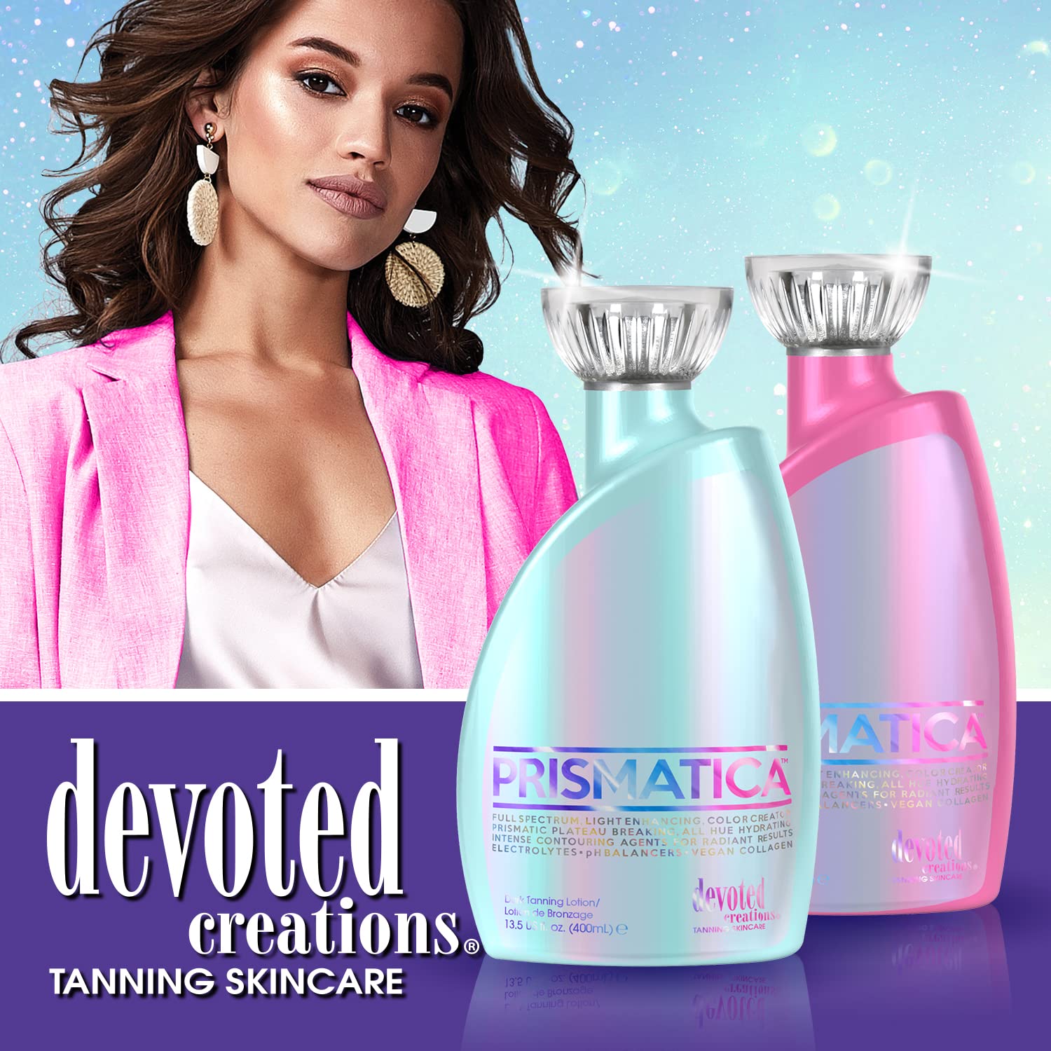 Devoted Creations Prismatica utiliza fotosomas activadas por luz para la piel.