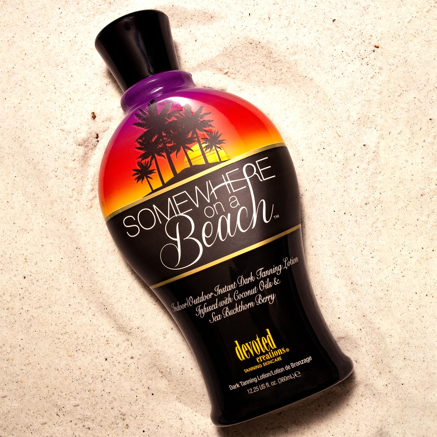 Devoted Creations Somewhere on a Beach loción bronceadora, aplicación no pegajosa para uso cómodo