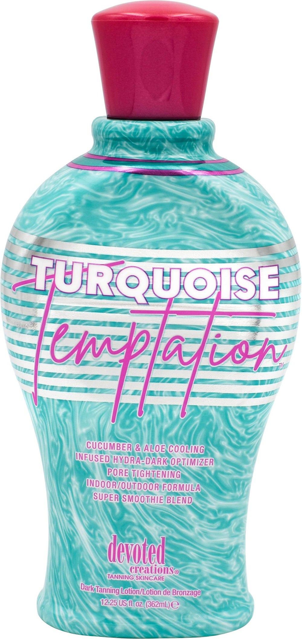 Devoted Creations Turquoise Temptation: botella-vertido, sensación refrescante para preparar bronceado.