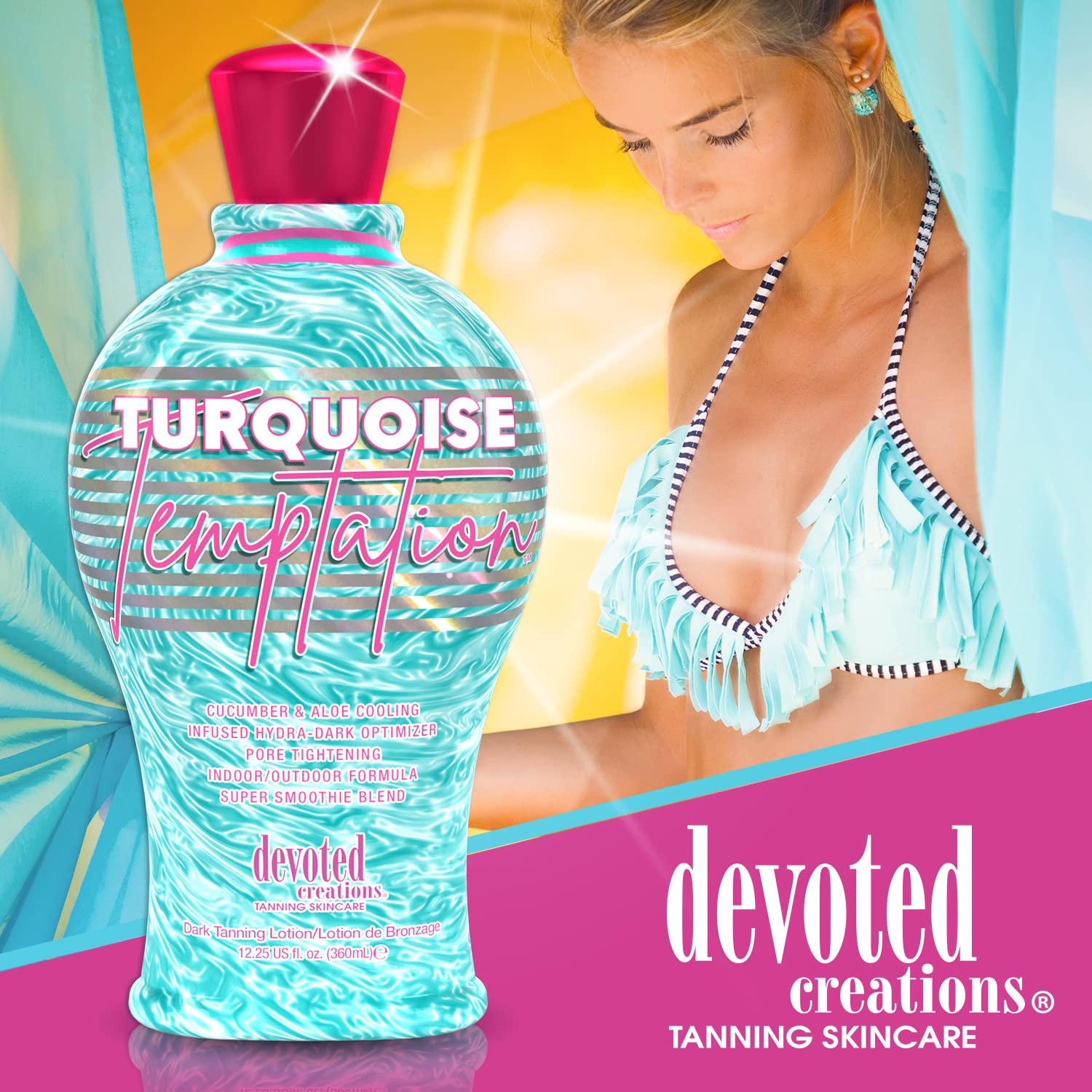 Devoted Creations Turquoise Temptation: envase-interior-exterior, apta para uso en interiores y exteriores.