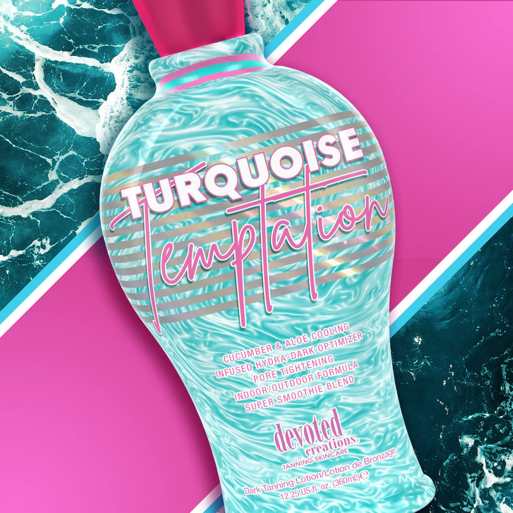 Devoted Creations Turquoise Temptation: fragancia-sorbete-azucarado, aroma agradable durante la sesión de bronceado.