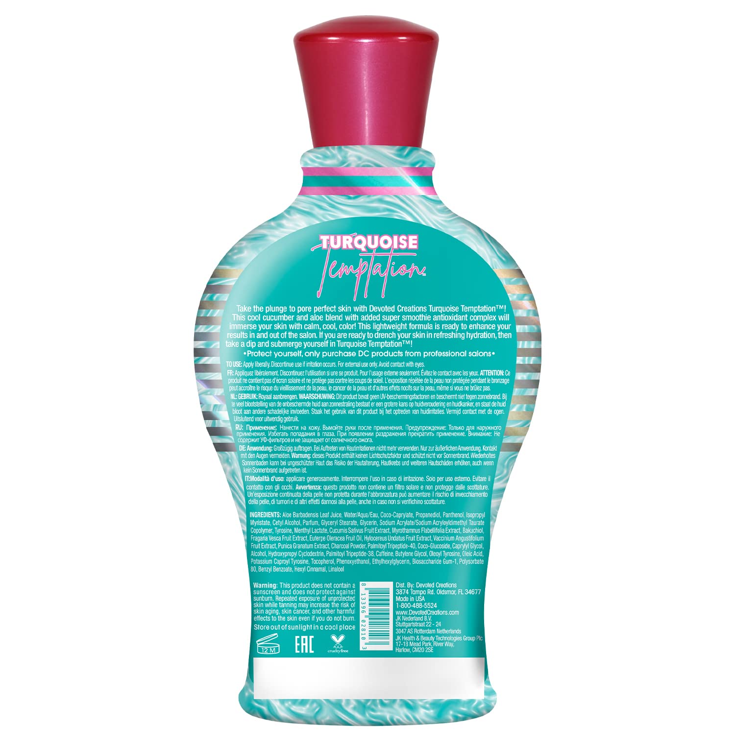 Devoted Creations Turquoise Temptation: textura-sedosa, favorece bronceado suave y uniforme.