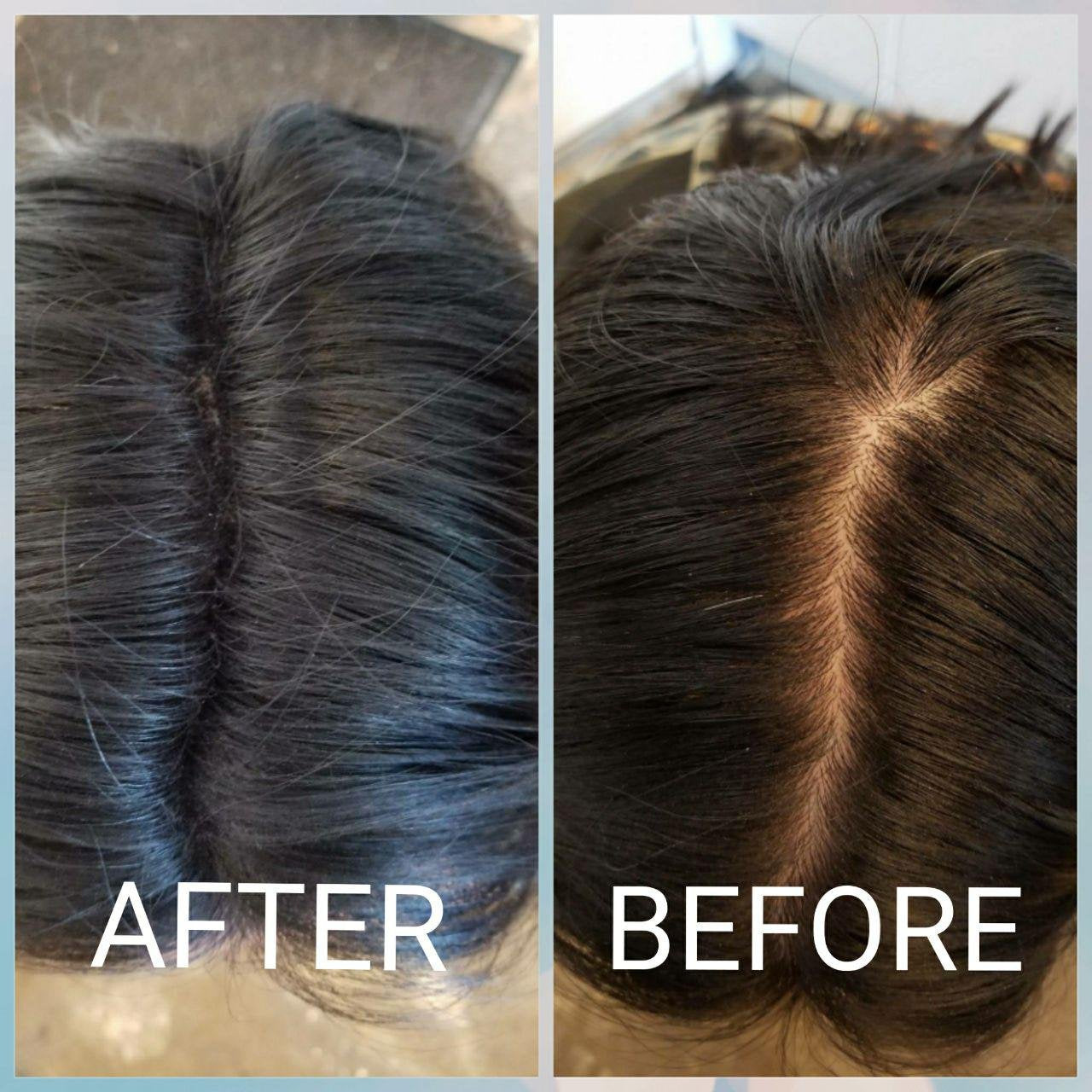 Pelo más grueso y natural con las fibras capilares Dexe.