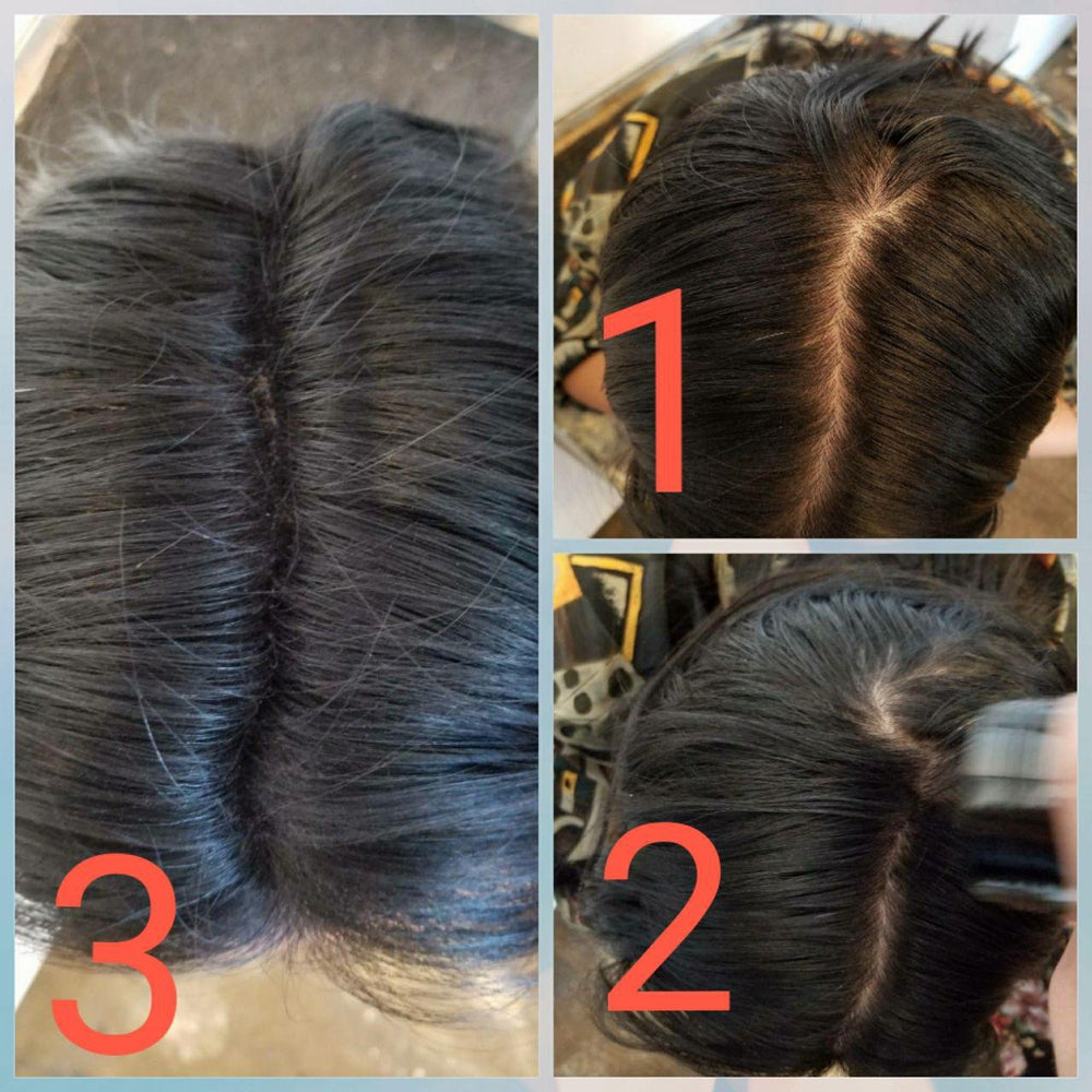Fibras de algodón de Dexe que se entrelazan con el cabello.