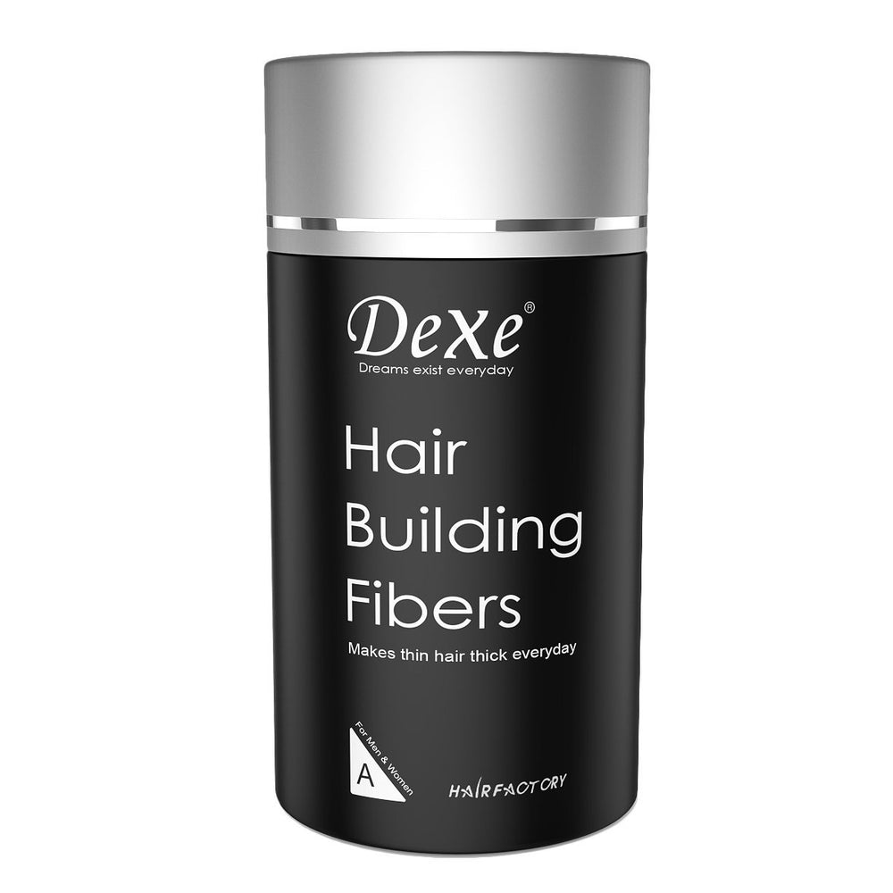Dexe fibras capilares negras, realzan la densidad del cabello.
