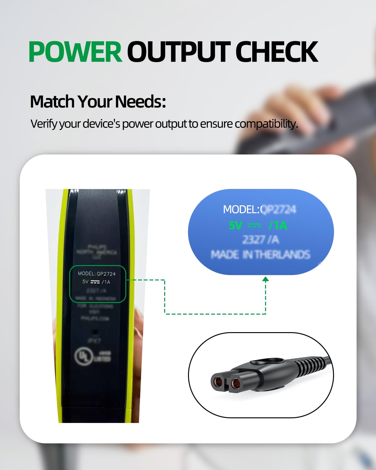 Dexpt Salida 5V 2A para carga estable de OneBlade 360 y más.