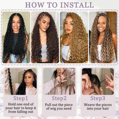 Estilo trenzas bohemias con cabello humano de alta calidad.