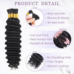 Textura onda profunda en cabello humano para peinados versátiles.