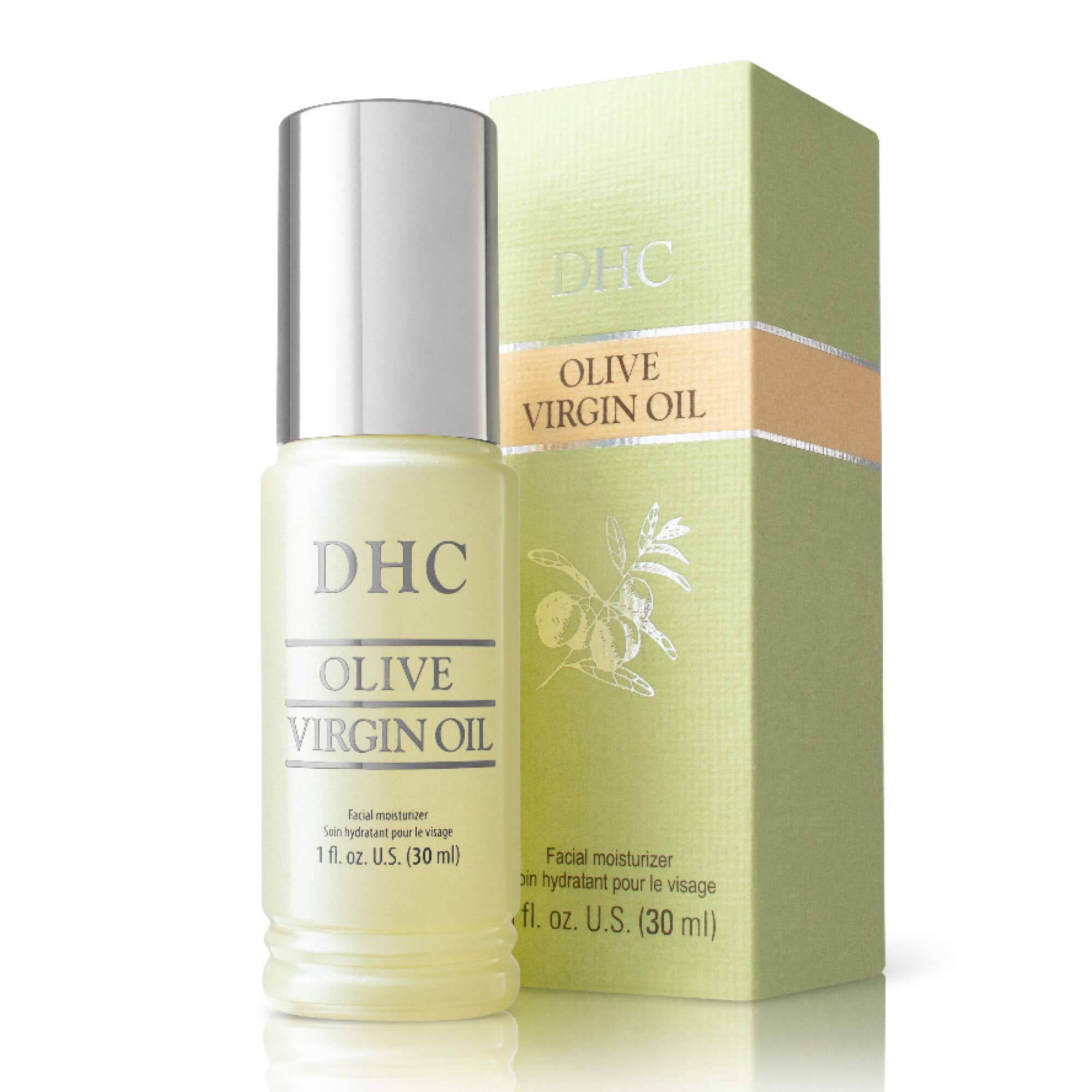 DHC Aceite de Oliva Virgen, antioxidantes y vitamina E para protección de la piel.