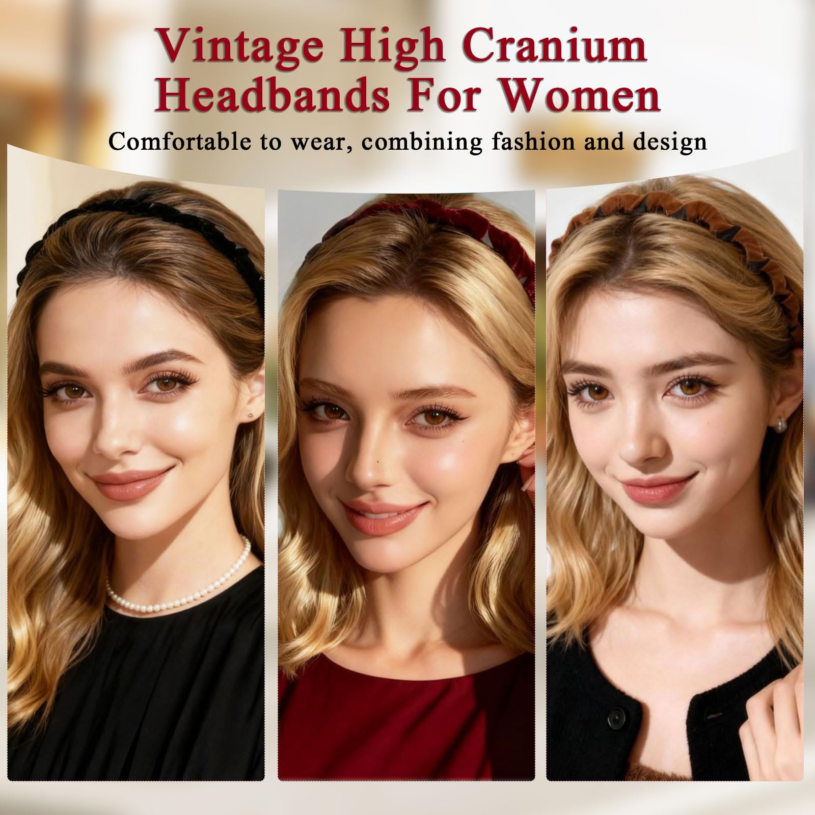 Diadema Zig Zag con dientes para fijar el cabello sin tirones