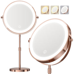 Dienmern espejo de maquillaje con luz y doble cara 1x/20x para retoques precisos