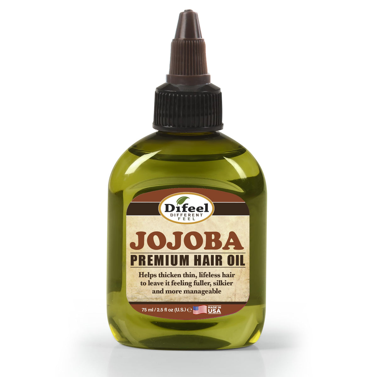 Difeel Aceite de jojoba en botella, listo para uso diario en el cabello.