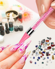 Pinzas Difenni para fijar rhinestones con precisión en artes manuales.