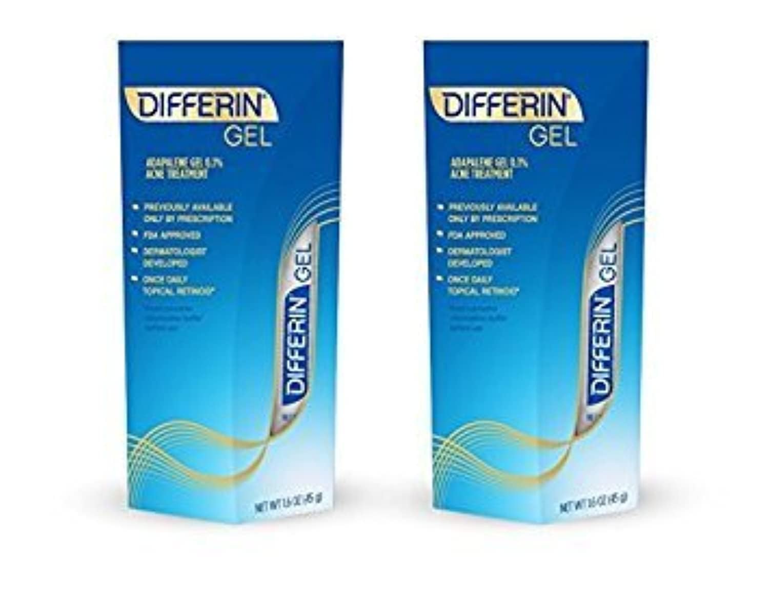 Differin Gel, paquete de dos unidades para el cuidado diario de la piel.