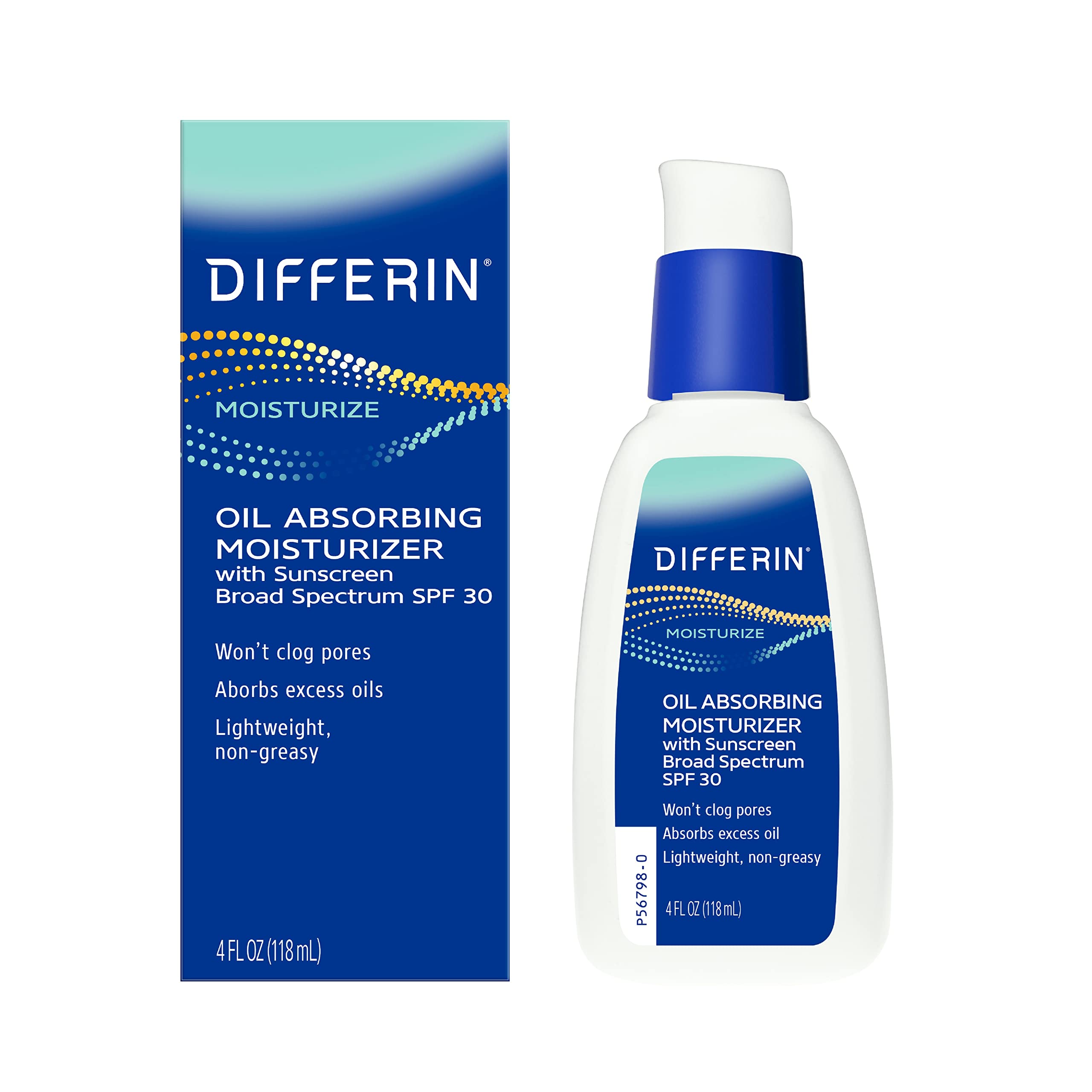 Differin hidratante absorbente de aceite SPF30, deja un acabado mate en la piel.