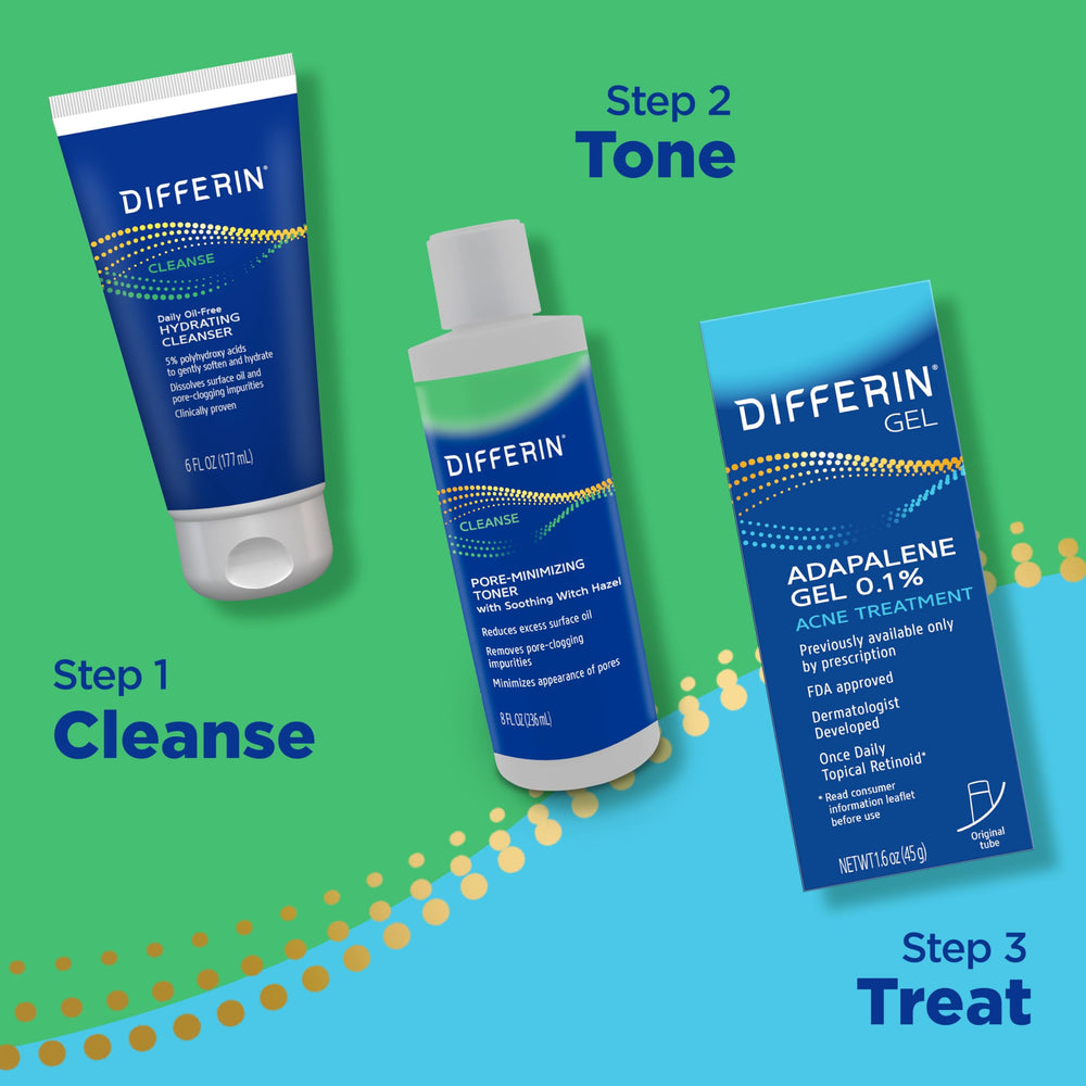 Differin Toner Aplicación Diaria: preparación suave para la siguiente rutina.
