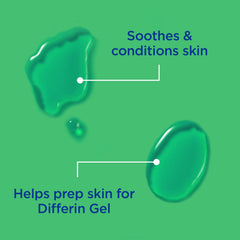 Differin Toner Ingredientes Clave: hamamelis, vitamina B y aloe benefician la piel.