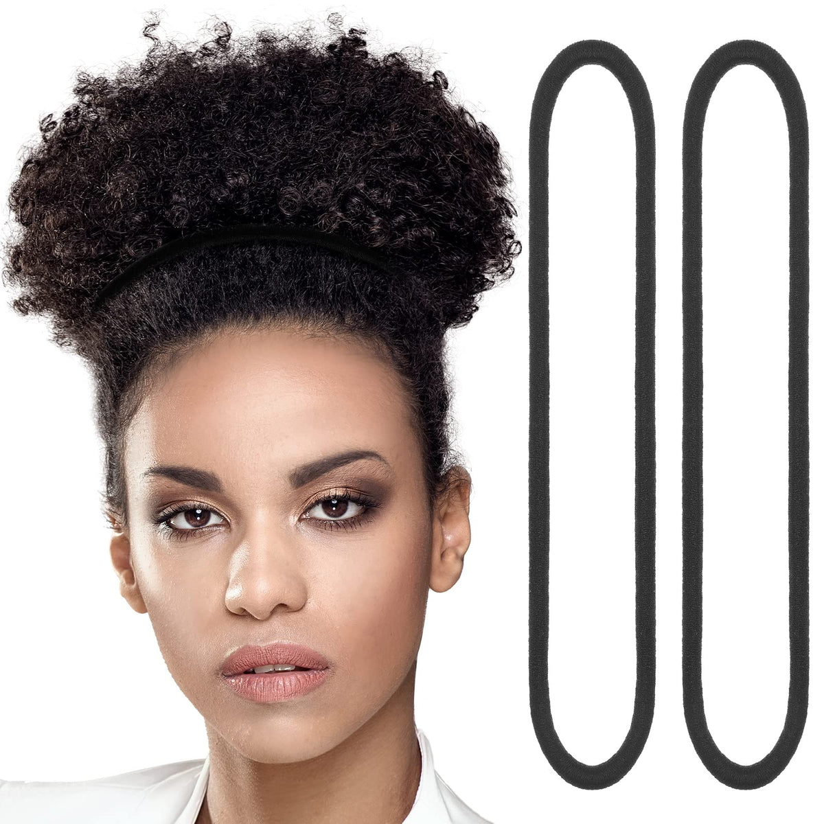 Gomas Dingion 80 unidades de pelo extralargo en negro para peinados duraderos