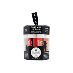 Dionis bálsamo labial leche de cabra set ornamentado, regalo práctico para cuidado diario.