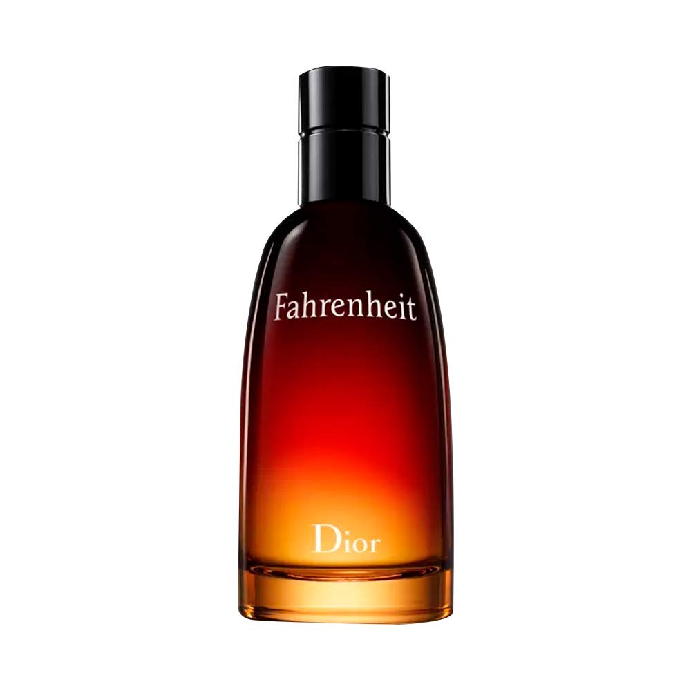 Dior Fahrenheit, frasco rojo, aroma amaderado para uso diario.