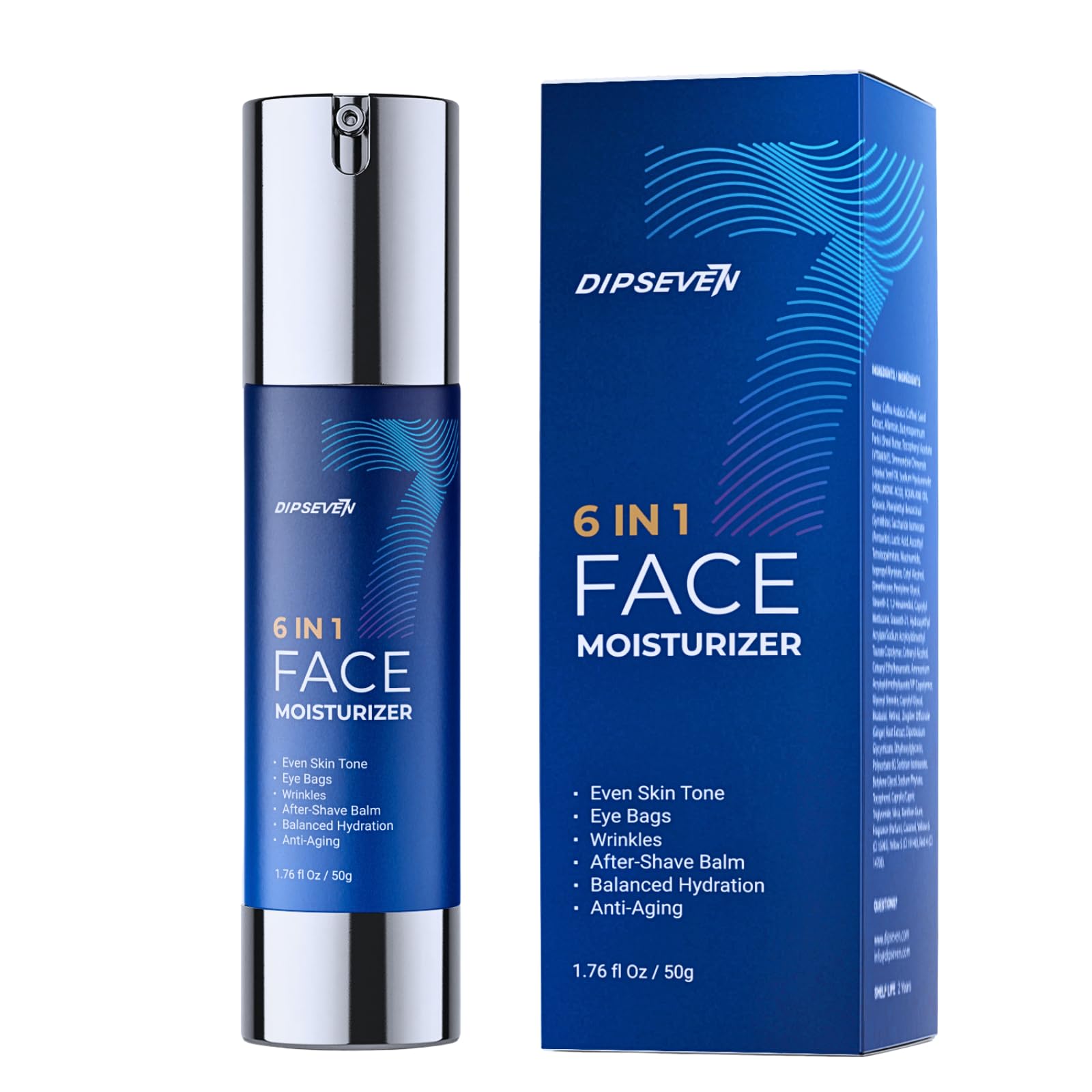 DipSeven crema 6 en 1 para hombres muestra textura ligera y absorción rápida.