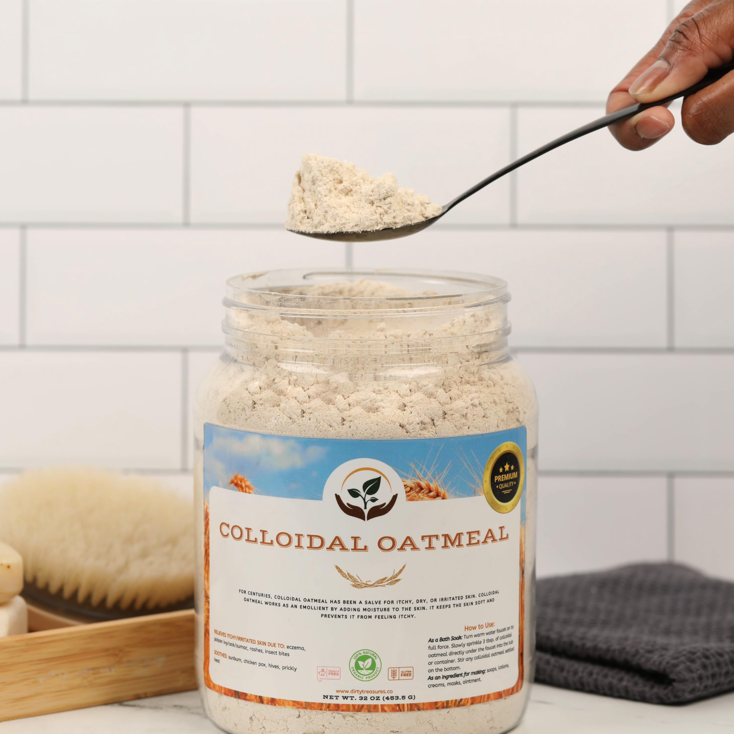 Dirty Treasures avena coloidal sin fragancia: experiencia de baño calmante