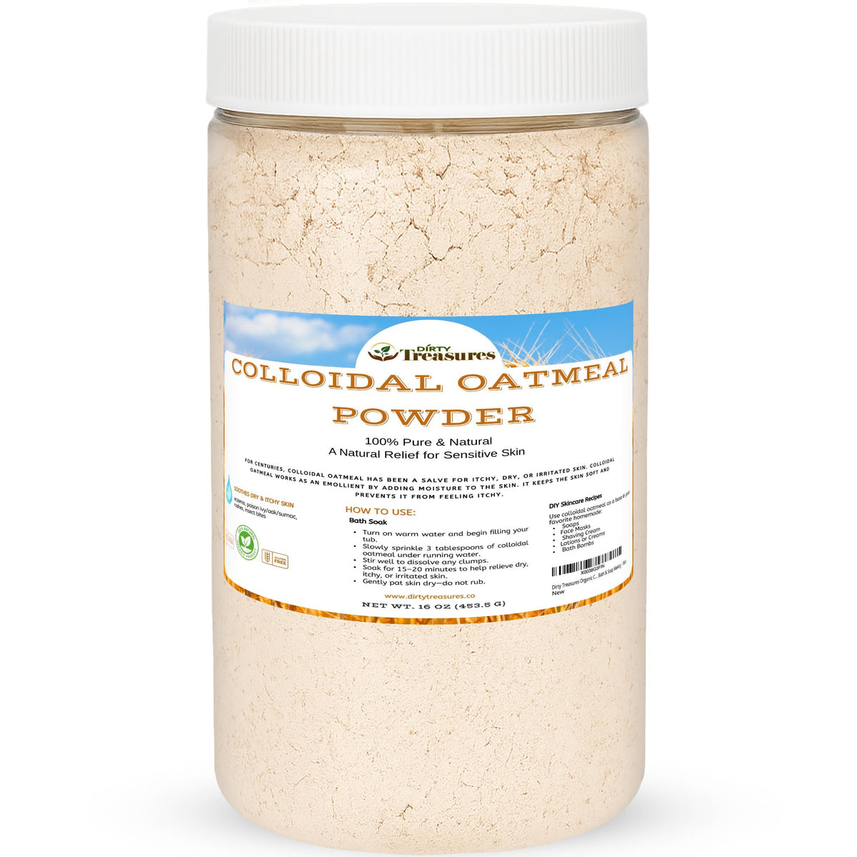 Dirty Treasures baño avena coloidal: vertido suave para piel calmada