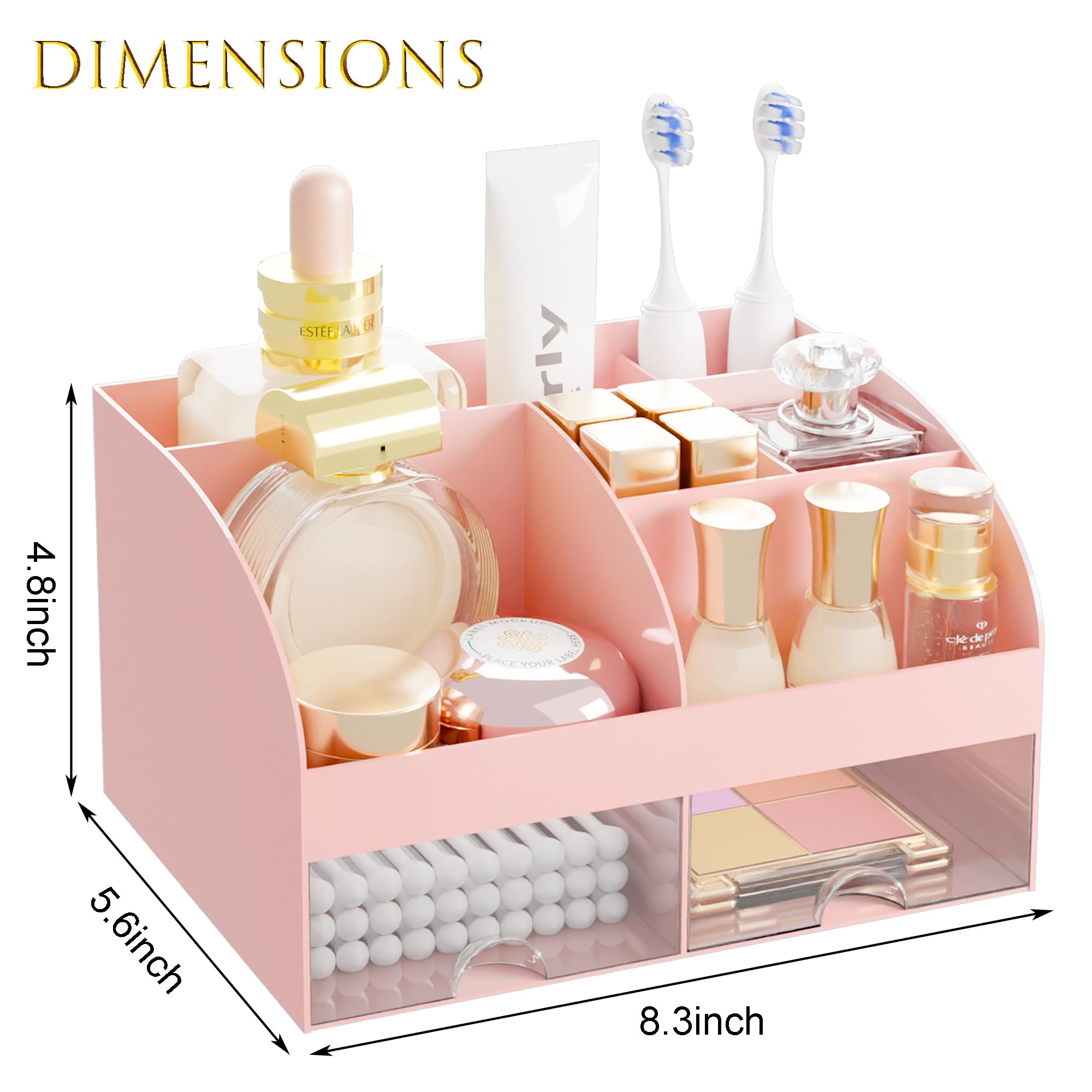 DIRZHX exhibidor de cosméticos para mesa de vanidad orden y estilo.