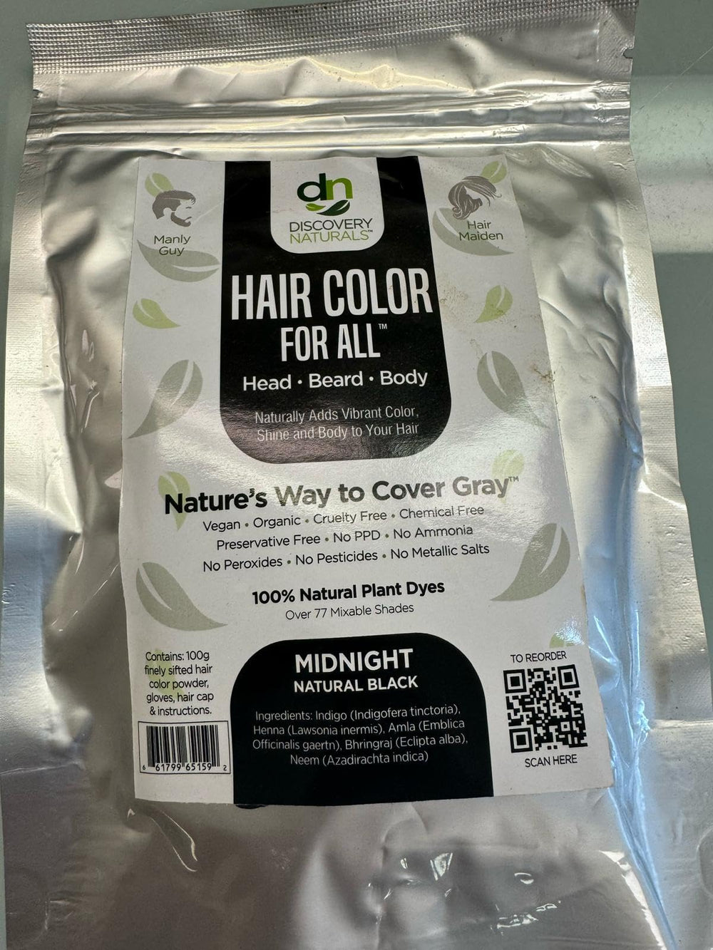 Discovery Naturals Envase 100 g: todo incluido para teñido en casa.