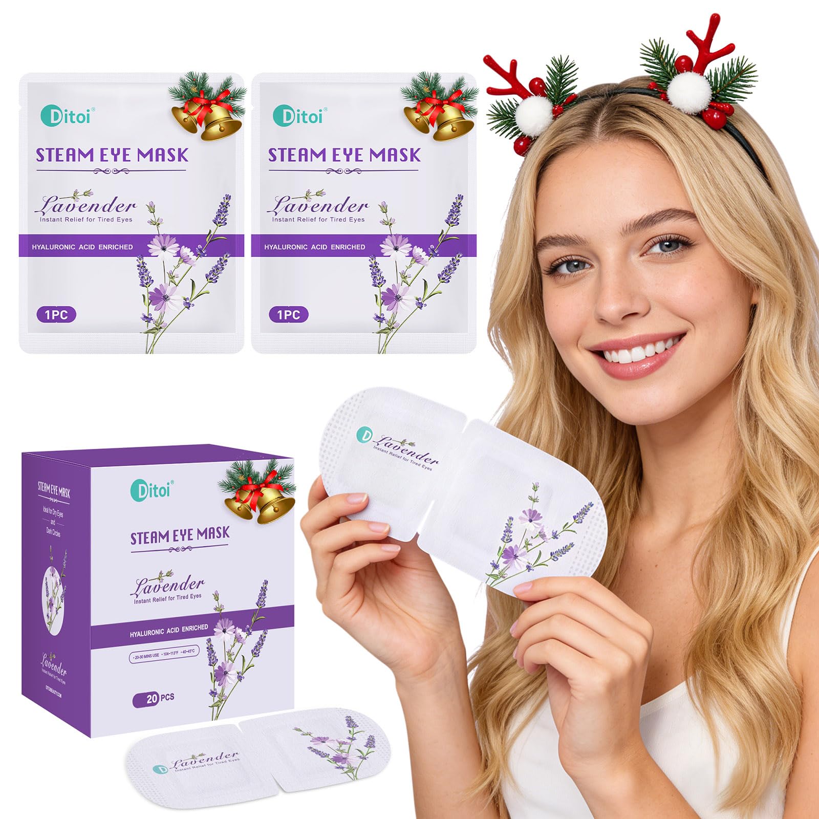 Ditoi mascarilla ocular de calor con lavanda para relajación suave