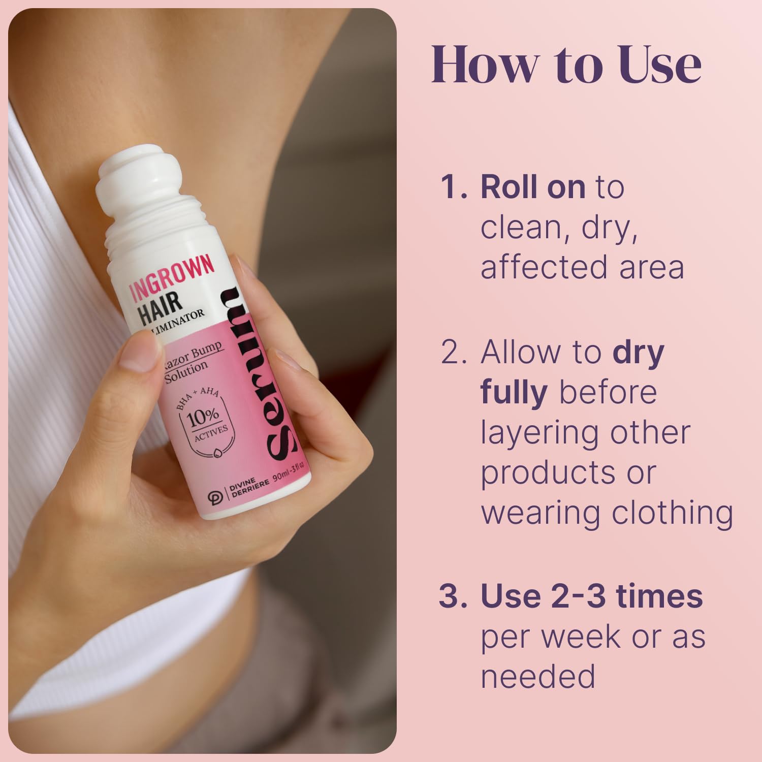 Divine Derriere Cooling Roll-On delivers fast relief during shave routine