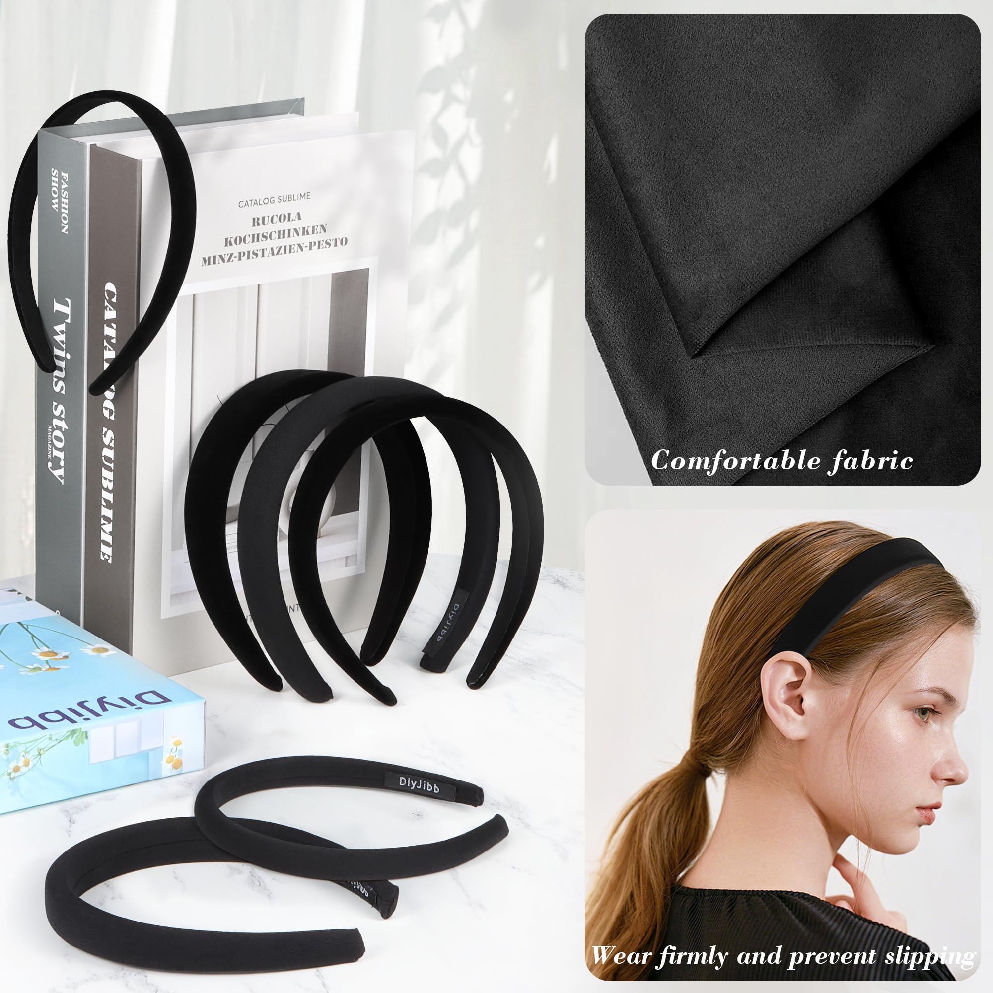 DiyJibb Bandas de terciopelo, ideales para maquillaje, deporte y vida cotidiana.