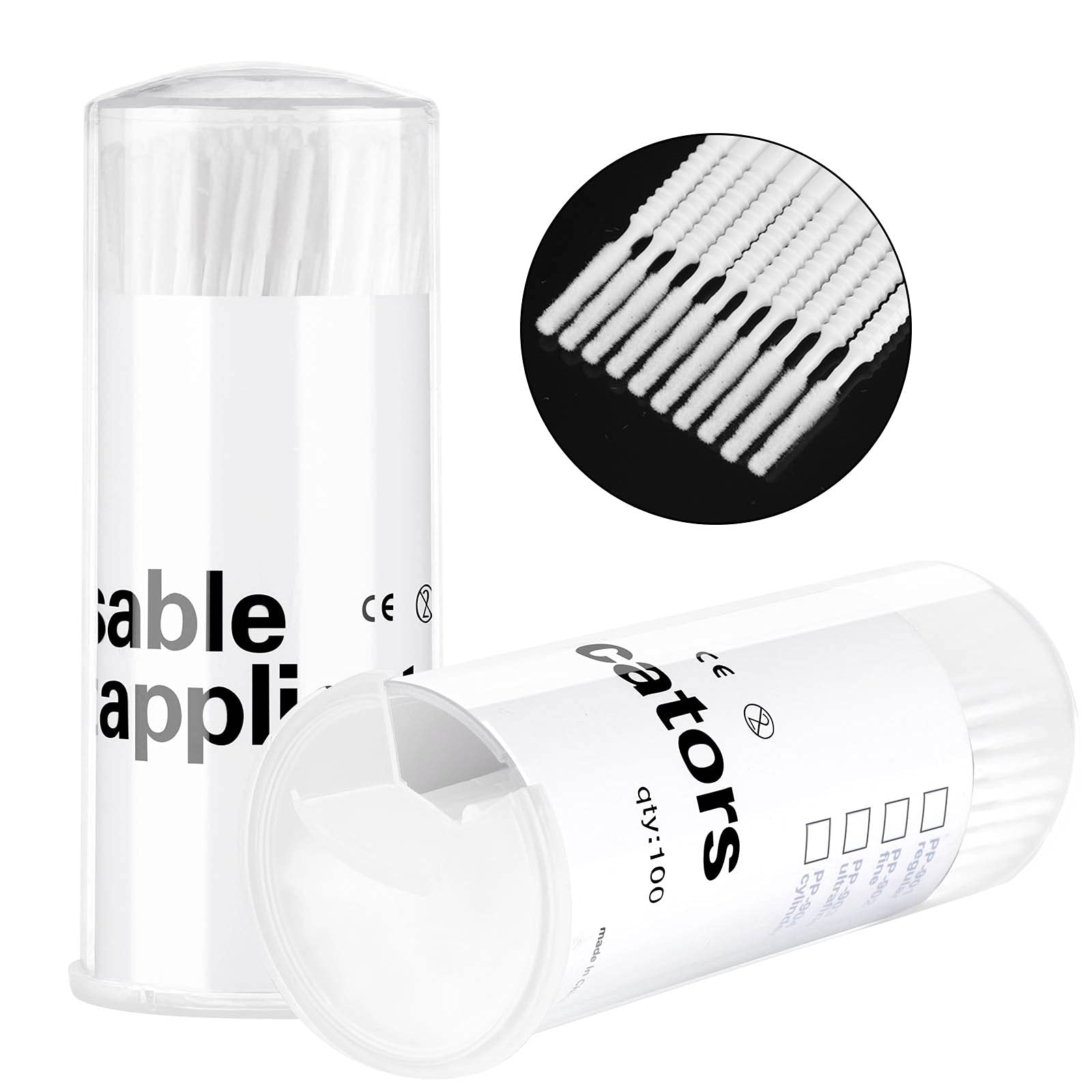 Dming microswabs para extensiones de pestañas, contacto suave y preciso.