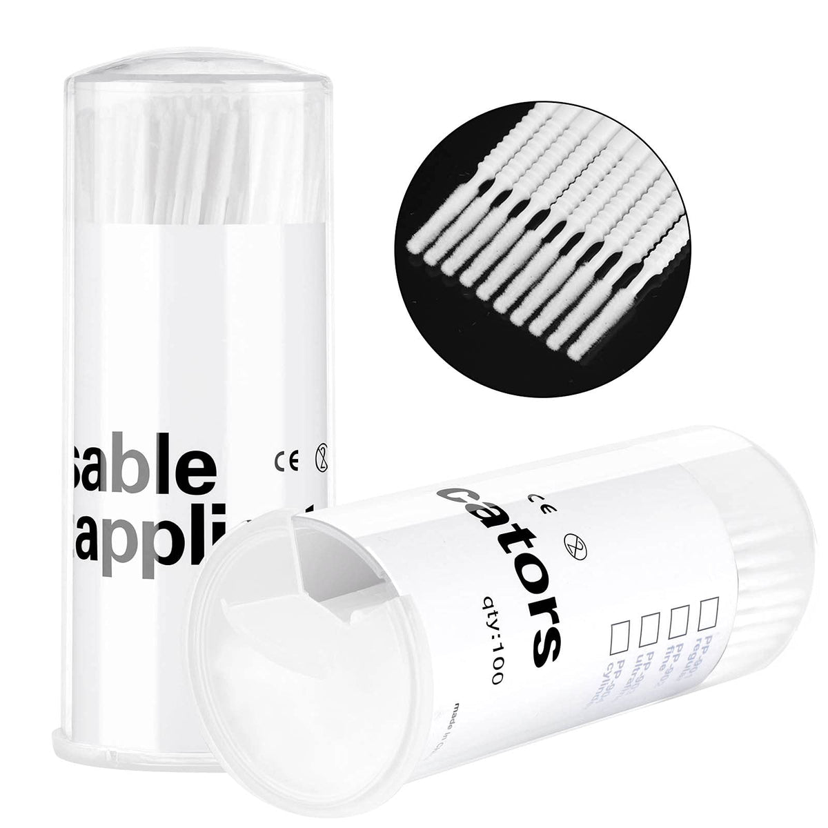 Dming microswabs para extensiones de pestañas, contacto suave y preciso.