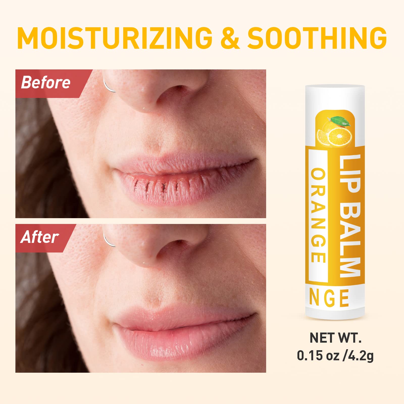 Bálsamo labial DMSKY con coco y vitamina E para labios secos.